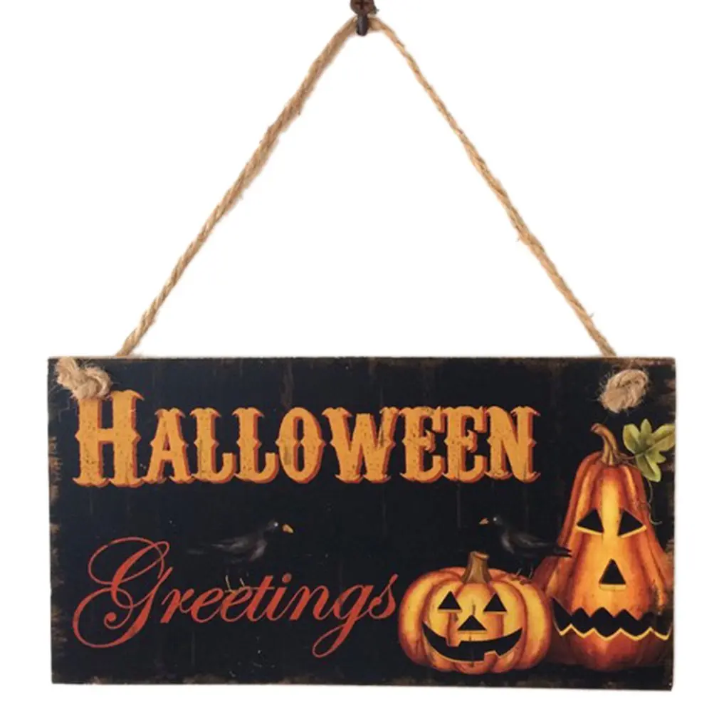 

Halloween Props Decoration Supplies Pendant Exquisite Wooden Pendant Suitable For Door Window And Wall