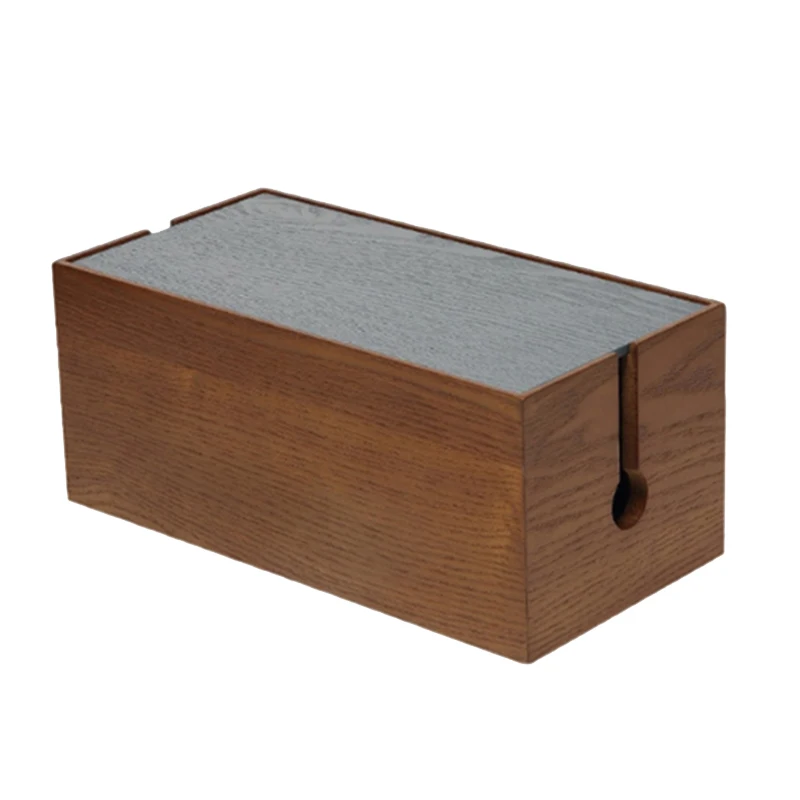 

Wooden Removable Cover Design Heat Emission Anti Dust Cable Tidy Storage Box Organizer Charger Socket Desk Organizer Home Storag