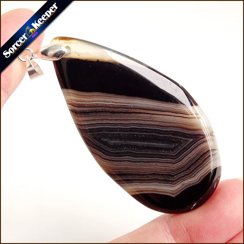 

Fashion Women Man Necklace Pendant Big Natural Botswana Agates Stone Pendant Slide Healing Crystals for Jewelry Making AA683