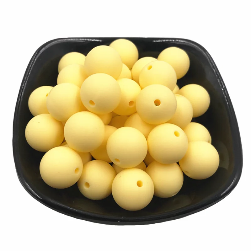 Milky yellow 10pcs 10pcs Silicone Beads 9mm Eco-friendly Sensory Teething Necklace Food Let's make Grade Mom Nursing DIY Jewelry Baby Teethers - Цвет: Milky yellow 10pcs