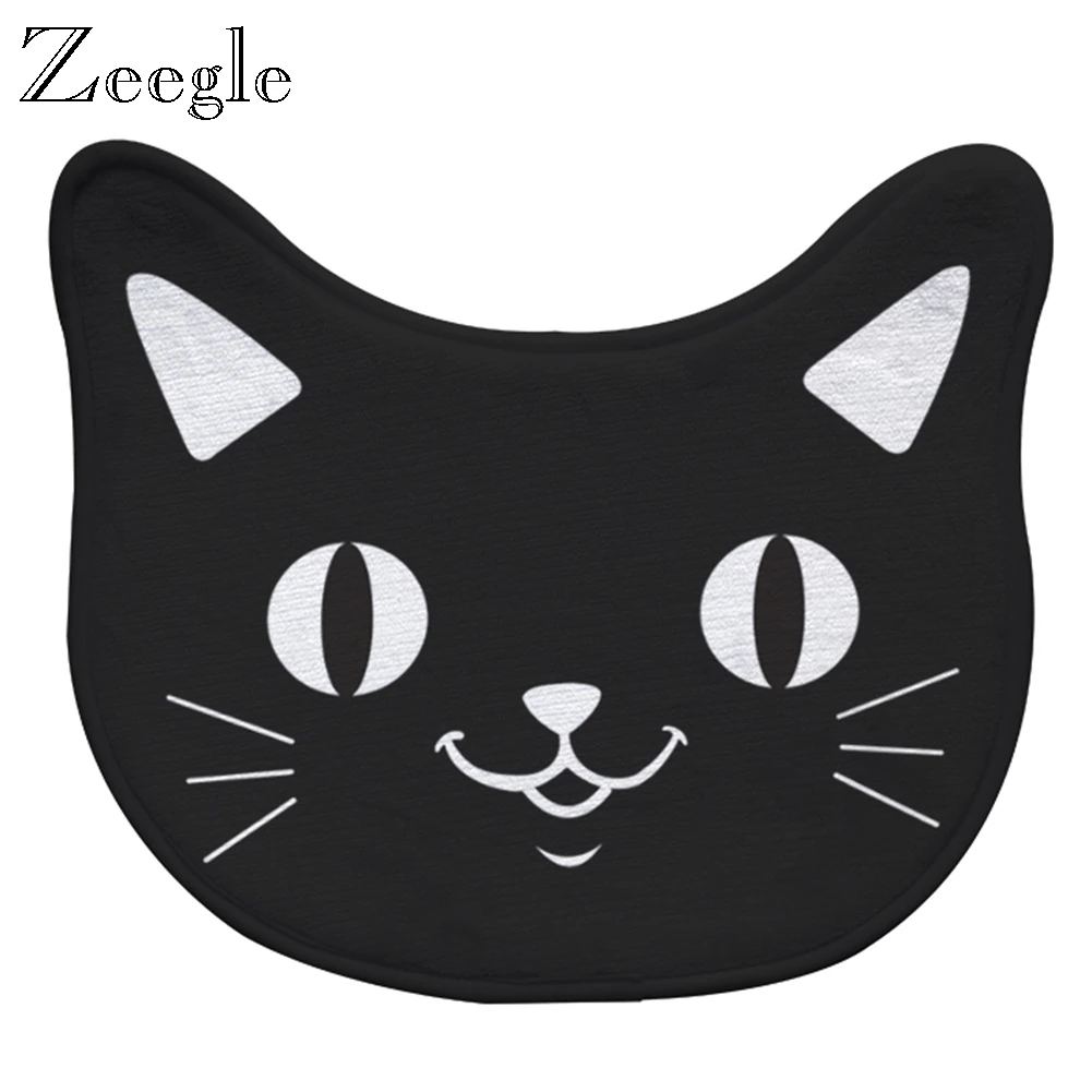 Zeegle Cat Doomat входной коврик для дома Добро пожаловать пол ковер нескользящий коврик для ванной комнаты коврик для ног полиэстер декор для прихожей ковер моющийся ковер