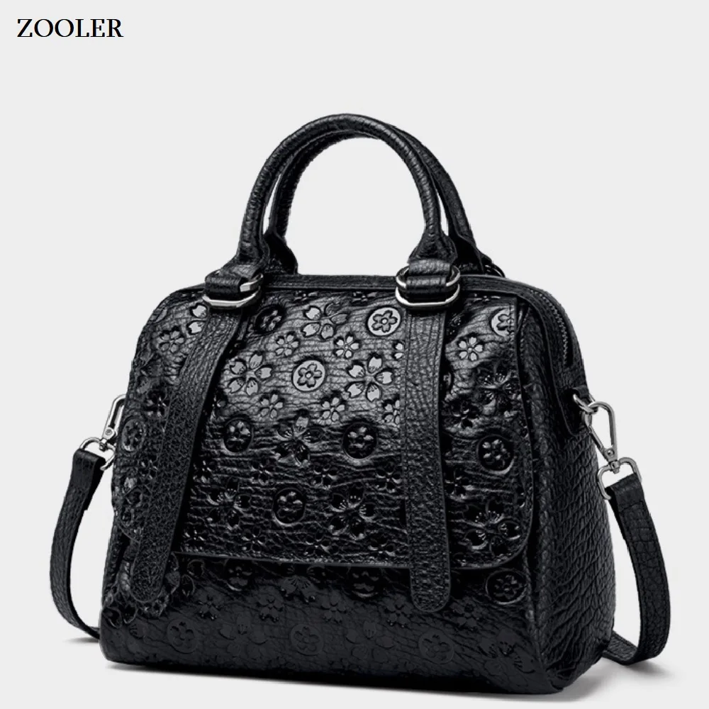 

ZOOLER Embossed Pattern Genuine Leather Bag Women Shoulder Messenger Bags leather Luxury Famous Designer Handbags High Quality