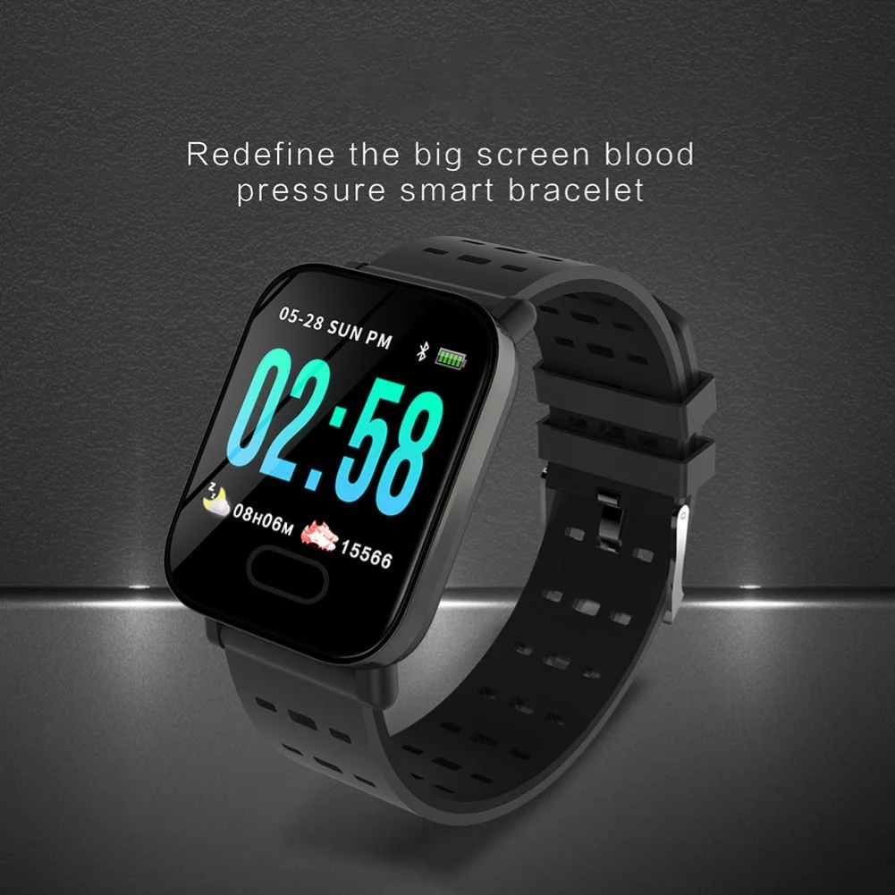 2020 New A6 Plus Waterproof Wrist Watch Heart Rate Blood Pressure Monitoring Fitness Smart Bracelet For Android IOS Support APP