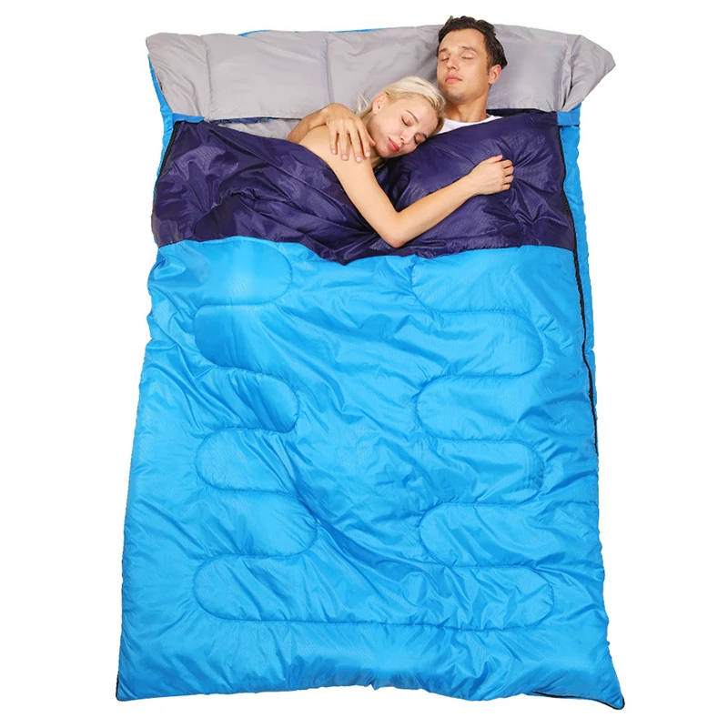 

Double Sleeping Bag -5 -10 Degree Adult Portable Camping Widened Thick Cotton Sleeping Bag lover Couple Travel Warm Sleeping Bag