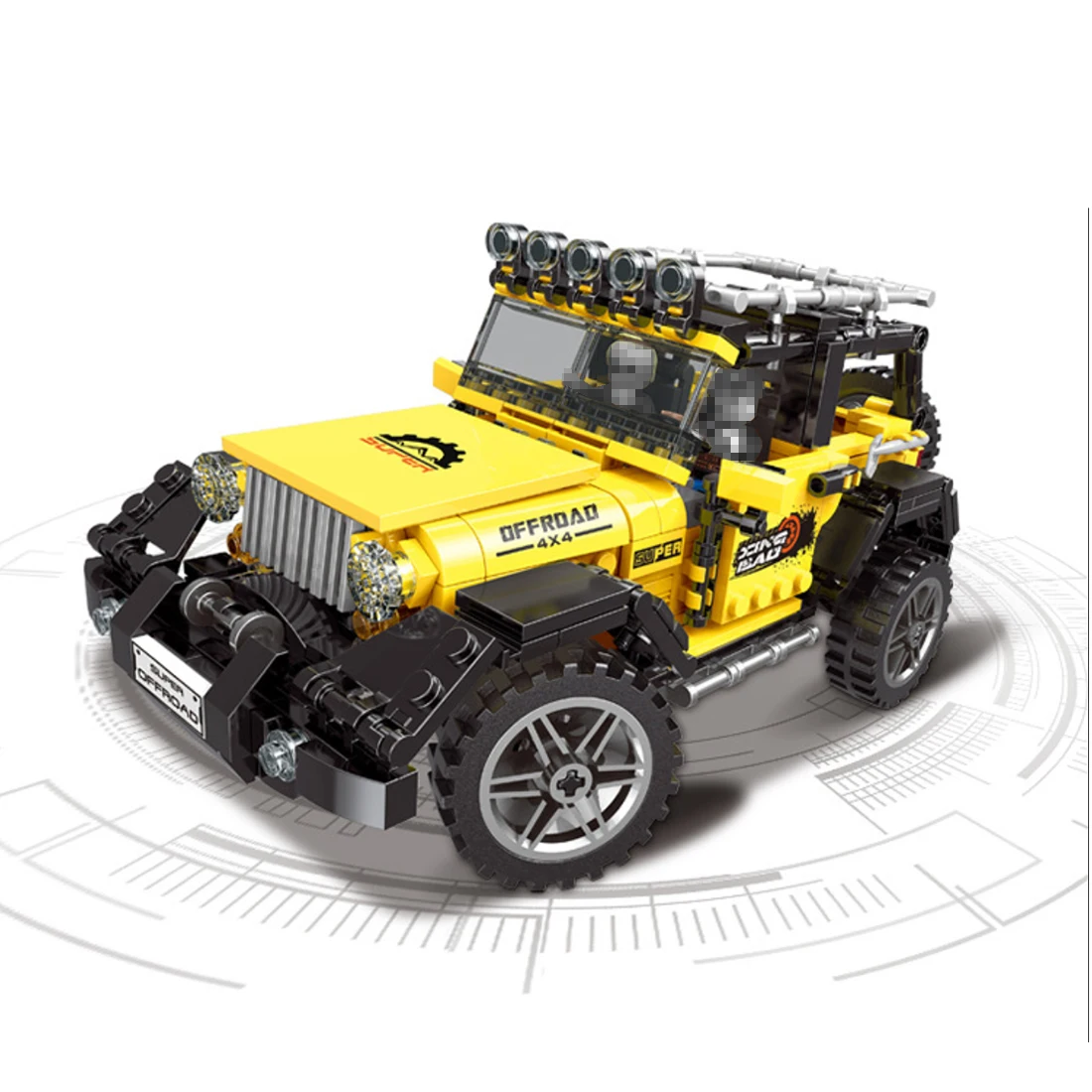 

610Pcs STEM Super Jeep Small Particle Assembly Stacking Block Model Building Blocks For Children Educational Toy Gift Set