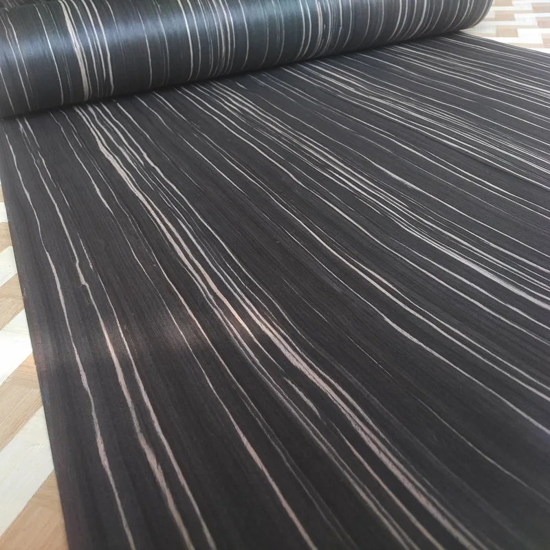 

Engineered Wood Veneer Technology Synthetic Reconstituted Artificial Manufactured Wood Veneer Ebony E.V. Black White Stripe Q/C