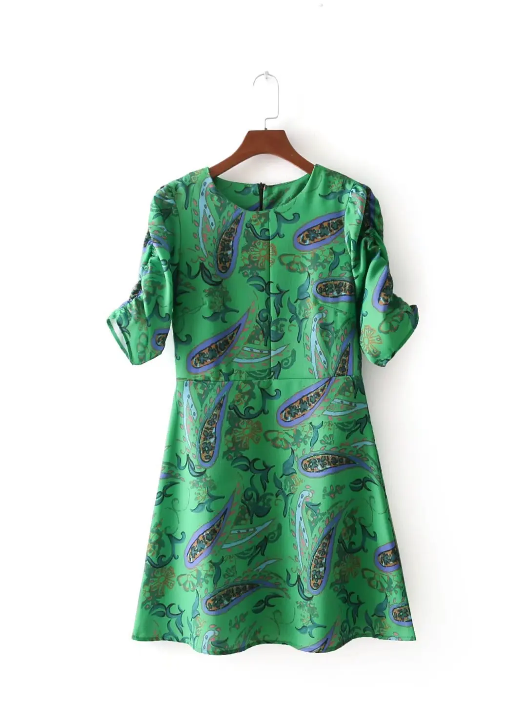 

2018 Western Style Spring And Summer WOMEN'S Dress New Style Paisley Floral Printed Dress