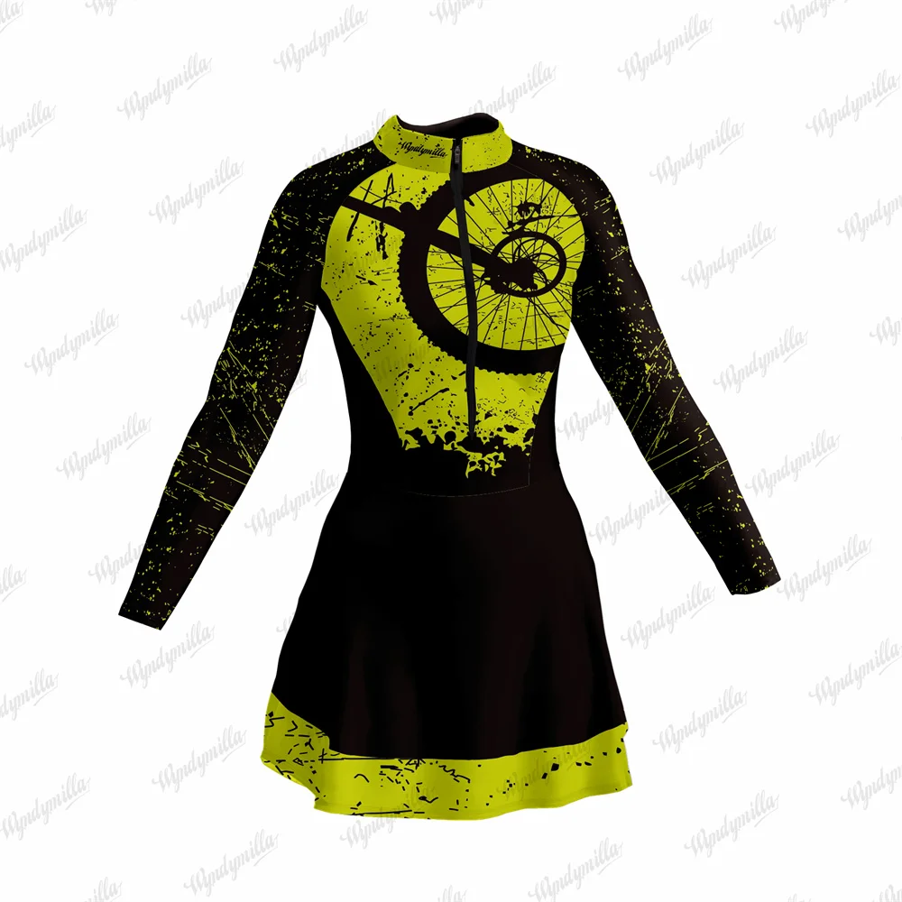 Cycling Women Triathlon Skinsuit skirt Jumpsuit MTB Sun Protection Bicycle Kit Professional Athlete Training Sportswear dress