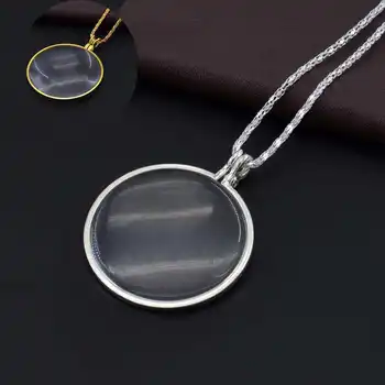 

Unique Necklace Reeding Decorativ Glass Pendant Woman man Magnifier Magnify Vintage Monocle