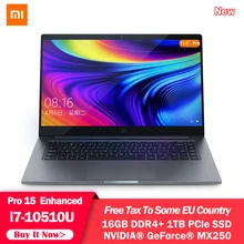 Xiaomi Mi ноутбук 15," Pro Enhanced i7-10510U 16GB ram 1 ТБ SSD sRGB ультратонкий FHD экран MX250 компьютер