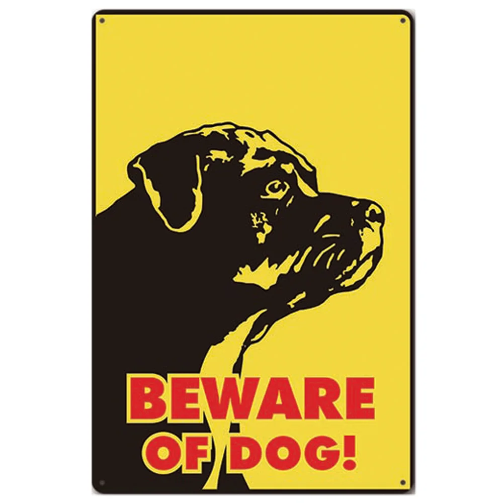 Остерегайтесь собаки винтажные металлические оловянные знаки Предупреждение собака Ретро доска украшение стены - Цвет: RE1512