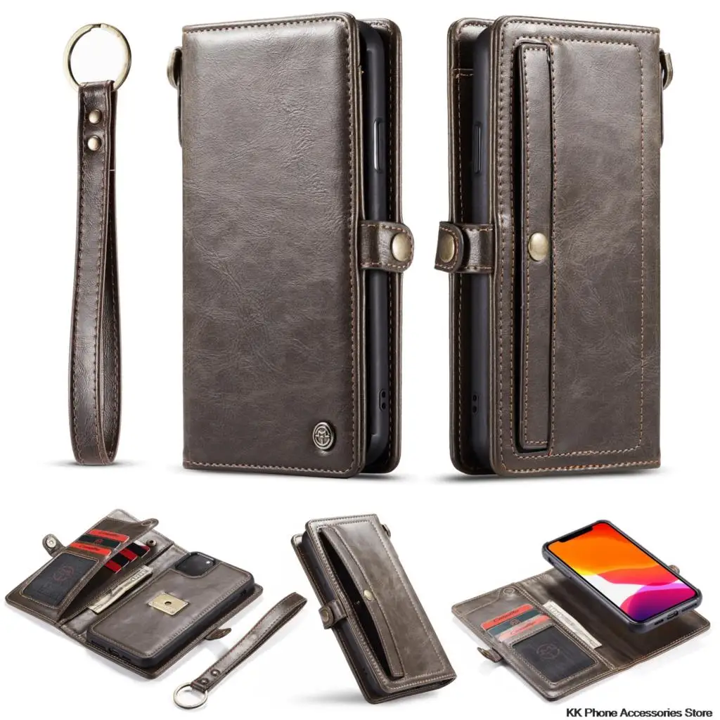 

For iPhone 11 Pro Max X 10 XR Case Multifunction Flip Leather Wallet Cover For iPhone 6 6s 7 8 Plus XS Max Detachable Phone Case