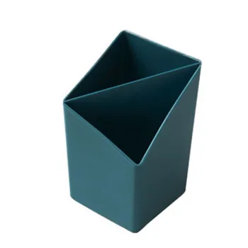 

Nordic Simple Geometric Storage Box Desk Pen Holder Makeup Storage Box 2 Slots for Home Organizer Plastic FPing