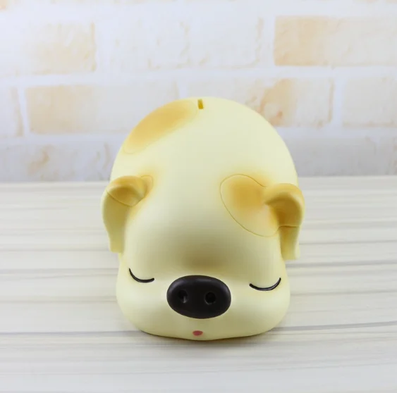Yellow Pig Мультяшная Сонная свинья-копилка, домашний декор, коробка для хранения монет, детские игрушки, коробки для денег, подарок на день рождения, чехол для экономии денег - Цвет: Yellow Pig