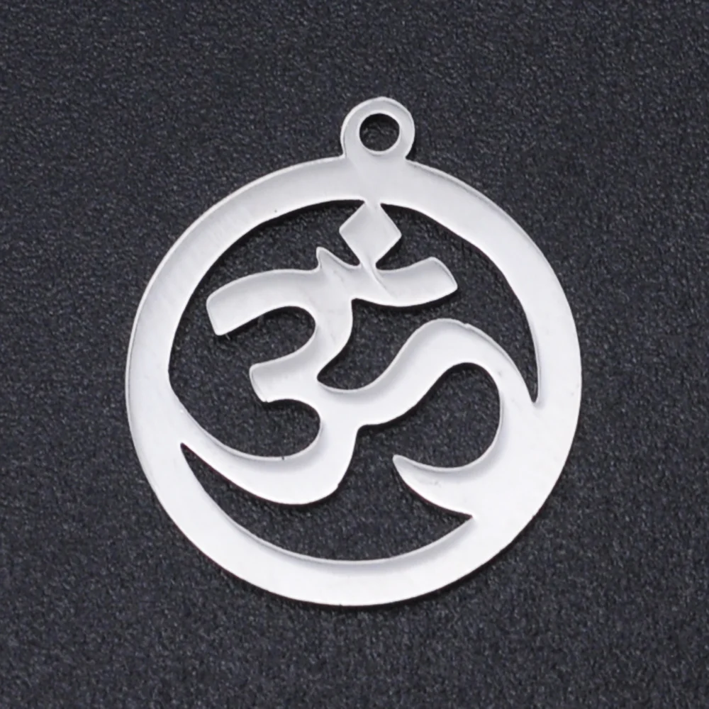 5pcs/lot Flower of Life DIY Charms 316 Stainless Steel Yoga Lotus Connectors Charm Om Hansa Hand Jewelry Pendant