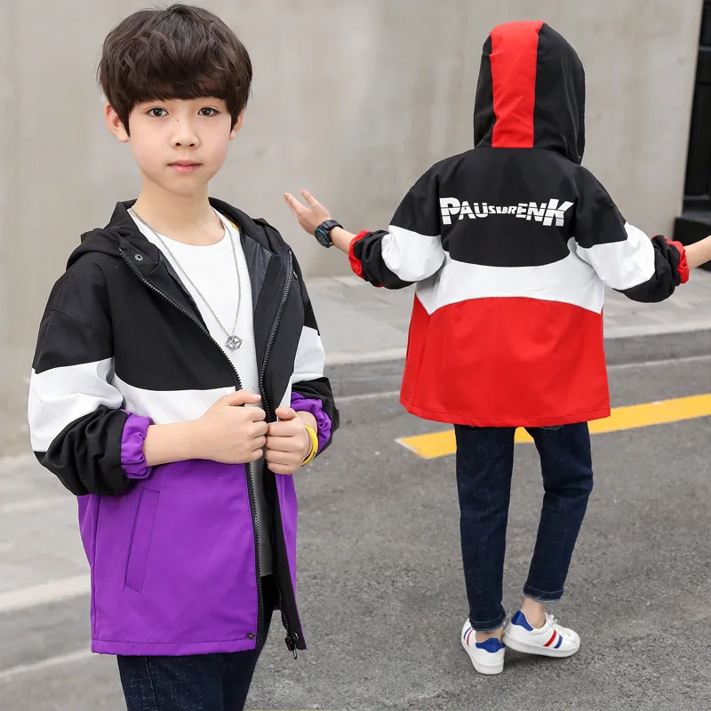 

2019 New Style Casual Child Trench Coat BOY'S Spring Clothing Tops Big Boy Children Mixed Colors Coat Childrenswear