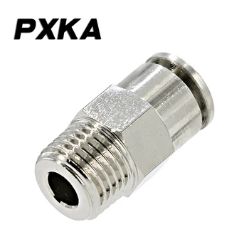 

Free shipping Transport Pneumatic Connector All Copper Metal Quick Plug High Voltage PC8-02 Threaded Straight Hose