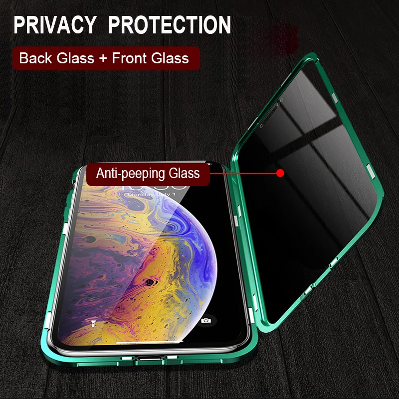

For iphone 7 8 Plus Cover cases Magnetic Case For iphone 7Plus 8Plus case Anti-peeping Phone Case Metal Ptotective Privacy Case