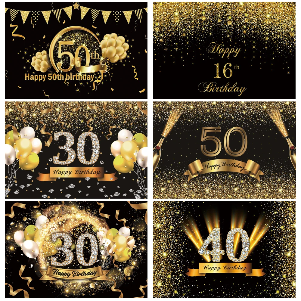 

Yeele 7x5ft Birthday Party Gold Polka Dot Sequins Poster Customized Photophone Backdrop Photographic Background For Photo Studio