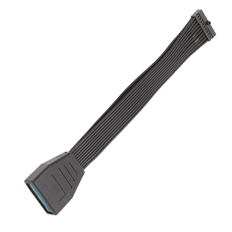 Mini Cabo Interno Pequeno do Adaptador do Encabeçamento da Extensão do Pino Usb 3.0 19 20 Cabo Liso Preto do Fio para a Placa-mãe 5.9 Polegadas 15cm