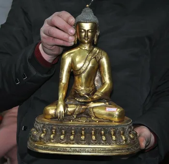 

wedding decoration Tibet Tantric bronze Gilt Buddhism Shakyamuni Sakyamuni Medicine Buddha statue
