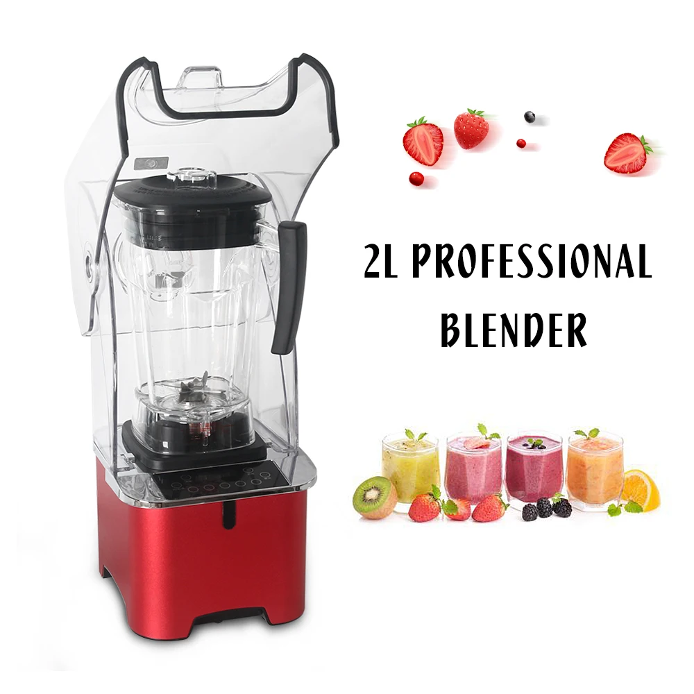 Commercial 2L Smoothie Blender 2200W Professional Power Blender Mixer Fruit Juicer Cocktail Bar Food Processor With Mixing Stick