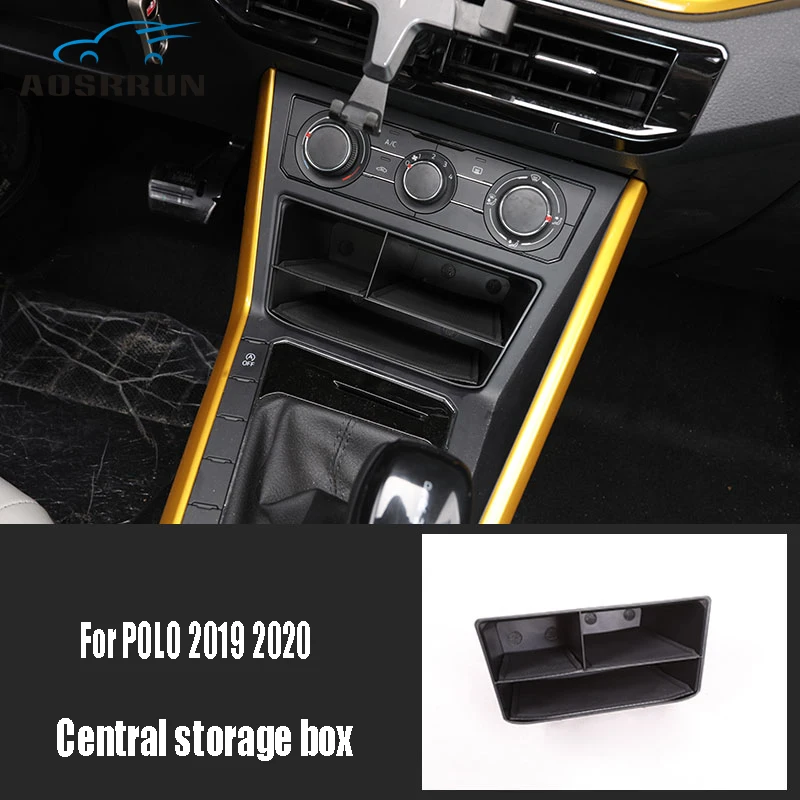Для Volkswagen polo 2019 2020 автомобильные аксессуары центральный ящик для хранения