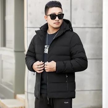 

Plus Fat plus Winter Men's Wear Lian Cap Down Jacket Spuer Fat Man Fat Extra Large Loose White Duck Down Down Coat