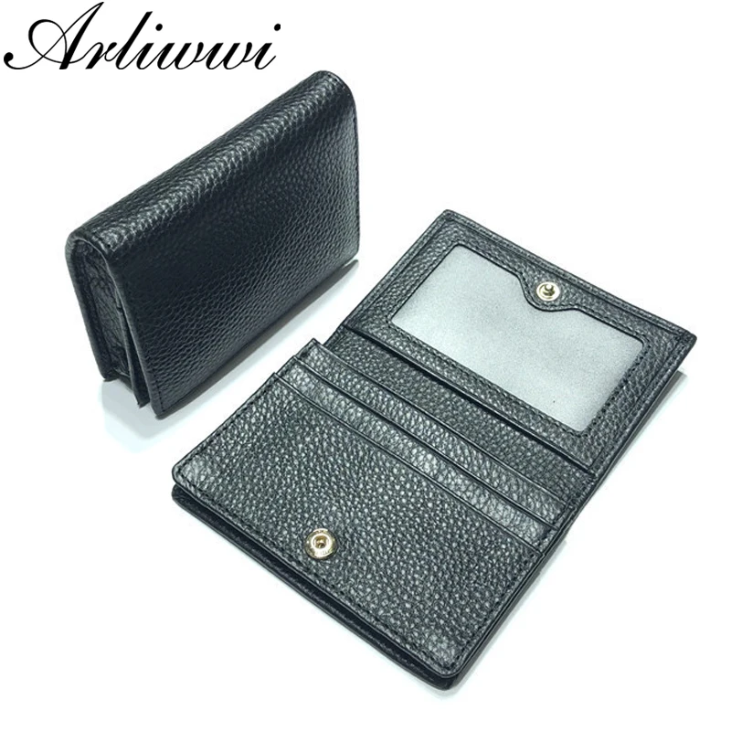

Arliwwi 100% Real Leather Small Multi Card Slots Wallet Soild Colors Roomy Slim Credit Card Holder Genuine Leather Fashion GH02