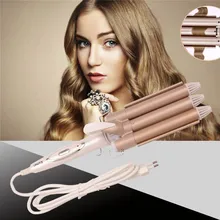 Three-Barrel Waver Hair Curler Iron Ceramic Wand 110-220 V Hairstyles Beauty Tool Hair Waver