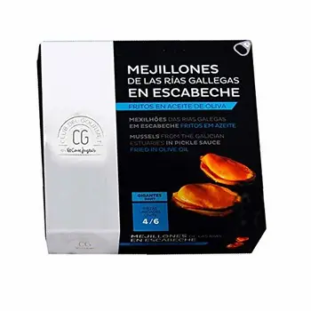 

Club del Gourmet - Mejillones de las rías gallegas en escabeche fritos en aceite de oliva 4-6 piezas