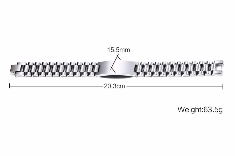 Mens bracelets Free Engraving Stainless Steel Designer Made Scratch Resistant Id Bracelet Edelstahl Armband Men Jewelry silver 111