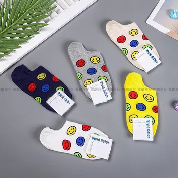 

Boat Socks Happy Women Cotton Woman Sox Smiley Colorful Thin Sock Creative Ladies Cartoon Spring Trendy Lady Fashion Funny Meias