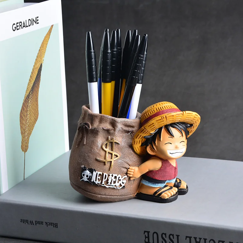Японский Аниме One Piece Луффи Смолы Office Pen Держатели Коллекционные обезьяна D 10 см