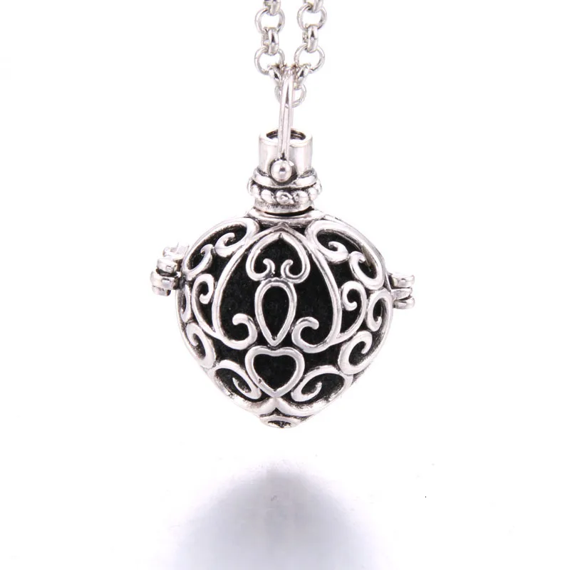 New Diffuser jewelry perfume cages Necklace Vintage Heart Necklaces Aromatherapy Essential Oil Pregnant Women Pendant necklace