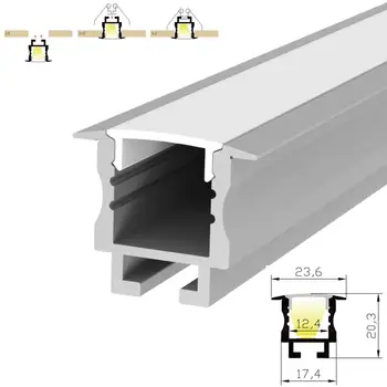 

10m (10pcs) a lot, 1m per piece, Anodized diffuse or clear cover aluminum led lighting profile recessed mount