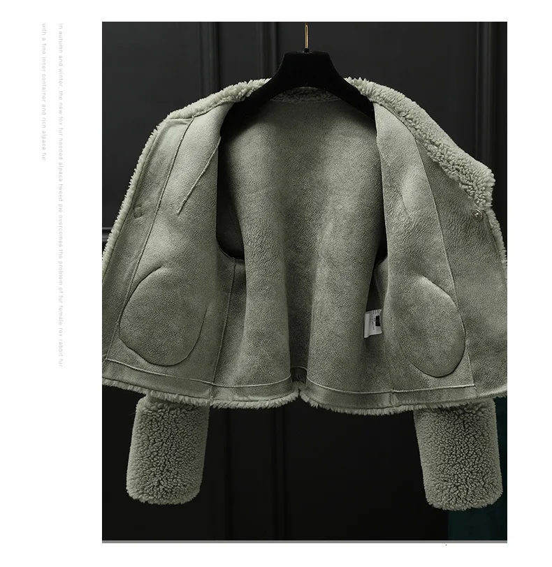 DEAT зимний меховой карман из овечьей шерсти двусторонний обрезанный свитер для женщин MG952