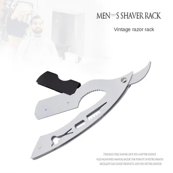 

10pcs Shaving Tool Straight Edge Depilation Cutter Holder Wave Handle Barber Razor Steel Manual Hair Salon Hairdresser G0330