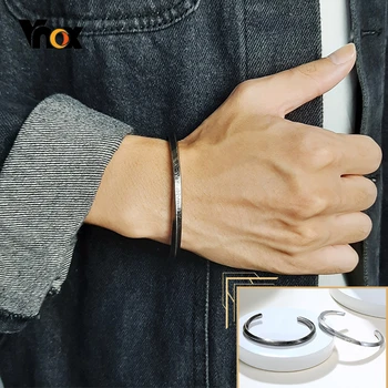 

Vnox Stylish Twisted Metal Men's Bangle Mobius Desgin Never Give Up Inspirational Engraved Vintage Stainless Steel Cuff Bracelet