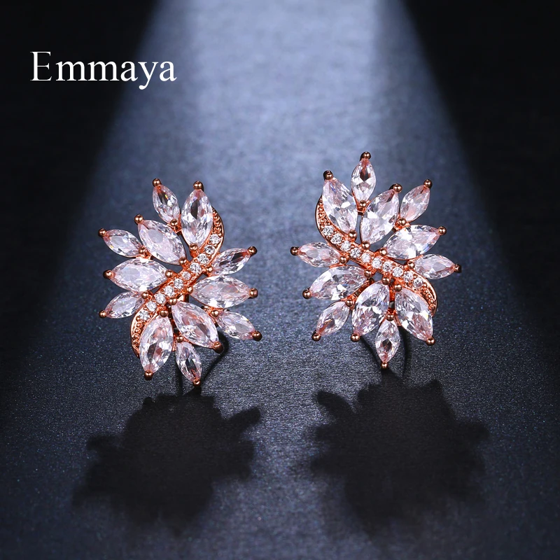 EMMAYA, женские серьги, креативная симметричная модель, красочные ювелирные изделия, AAA кубический циркон, модный тренд, ушные клипсы с кристаллами, вечерние