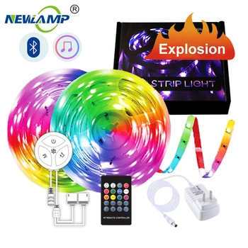 

LED bluetooth RGB 5050 light with music rhythm smart flexible light with 5M RF433 wireless radio frequency remote control