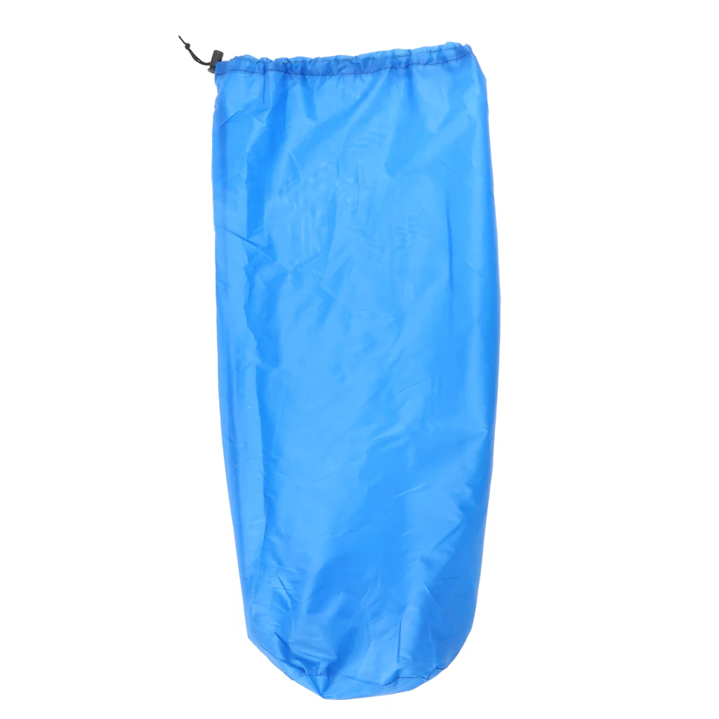 Lightweight Durable Drawstring Stuff Sack Sleeping Pad Mat Blanket Storage Bag for Outdoor Camping Blue/Grey