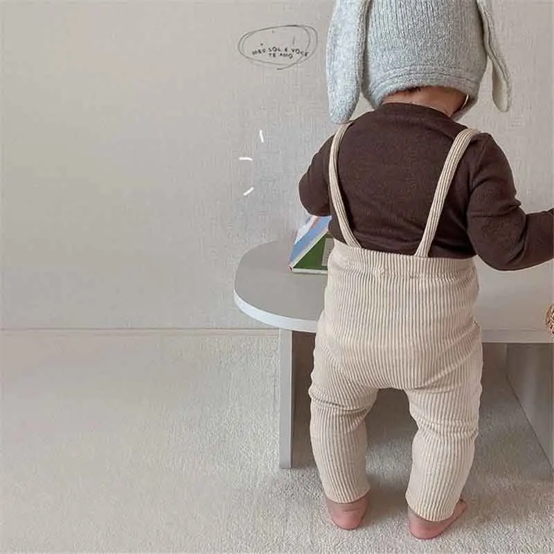 Infant Kids Suspender Pantyhose Spring Autumn Cotton Breathable Baby Girls Boys Solid Color High Waist Bandage Leggings Overalls baby trousers,cotton pants,baby leggings