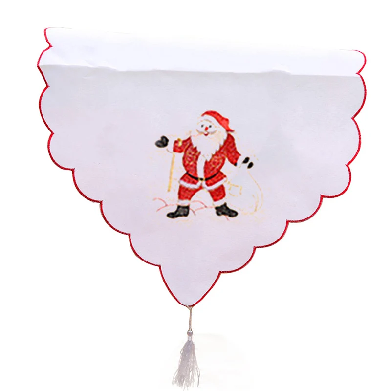 

Embroidery Christmas Tablecloth Print Table Cover Xmas Party Home Dinner Decor