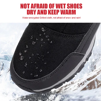 Winter Mens Hiking Boots Couple Snow Boots Plus Velvet Warm Side Zipper Outdoor Casual Short Boots Resistance Men Cotton Shoes 4