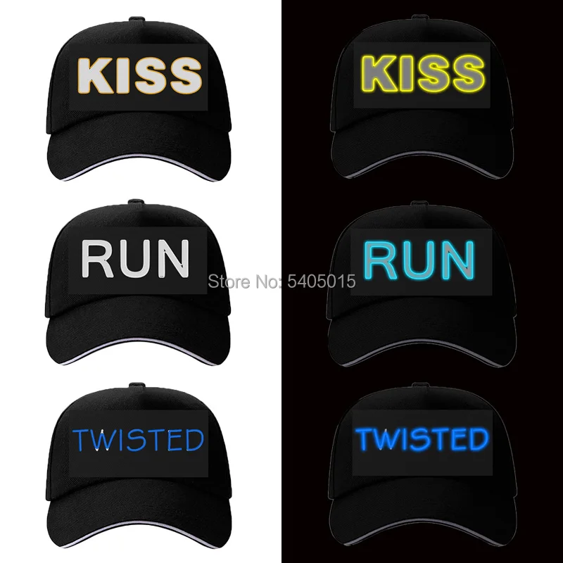 

10 Colors Optional EL Baseball Caps Shiny Luminous Party Hat for Festival Celebration Masquerade Glow Party Supplies