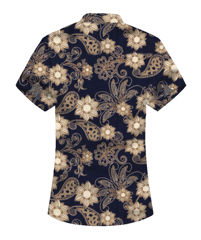 New Summer Mens Short Sleeve Beach Hawaiian Shirts Cotton Casual Floral Shirts Regular Plus Size 3XL Mens clothing Fashion