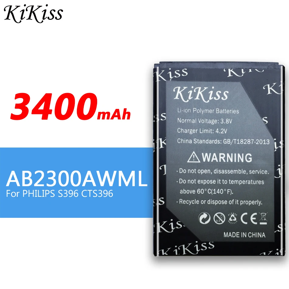 В наличии Новый AB2300AWML 3400 мА/ч Батарея для мобильного телефона Philips Xenium S396 S358 смарт