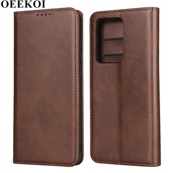 

OEEKOI Calf Stripe Magnetic Snap Wallet Leather Case for Samsung Galaxy S20 Ultra