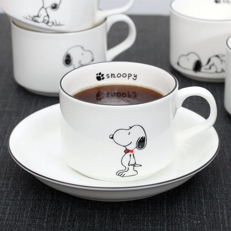 Factory Direct Sale Bone China Coffee Cup and Saucer Cartoon Afternoon Tea Cup and Saucer Set Support LOGO customization